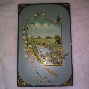 Antique Birthday postcard from 1908